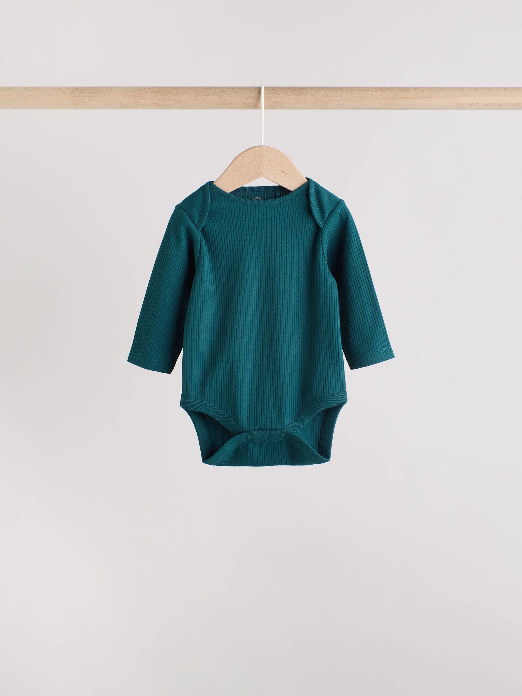 Blue Baby Long Sleeve Bodysuits 5 Pack image 8