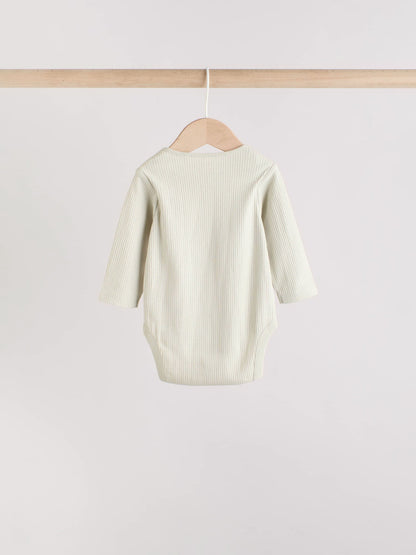 Blue Baby Long Sleeve Bodysuits 5 Pack image 8