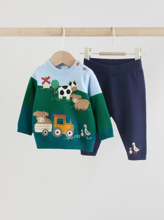 Bright Farm Knitted Top and Leggings Set (0mths-2yrs) image 1