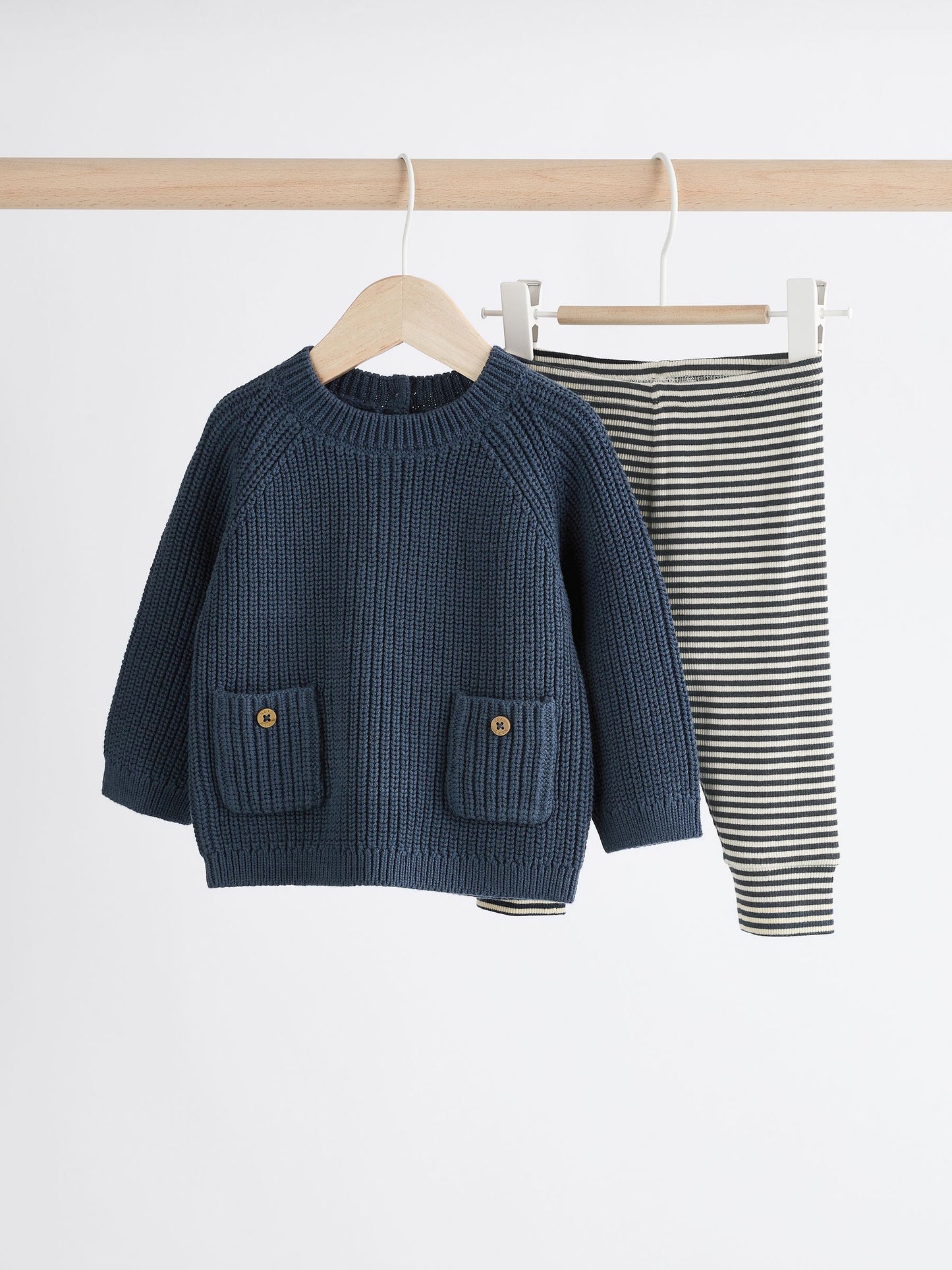 Blue Baby Knitted Jumper and Leggings Set (0mths-2yrs) image 1