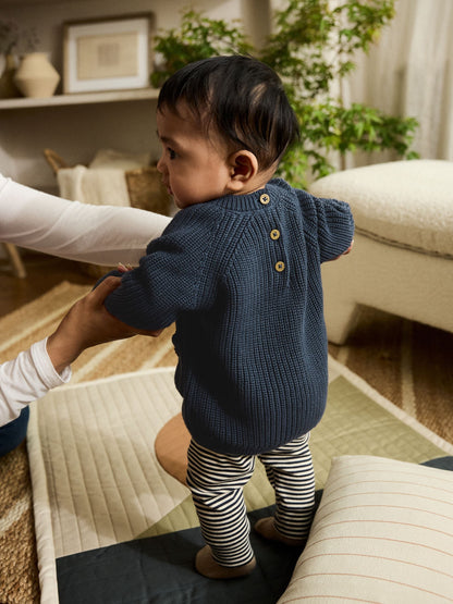 Blue Baby Knitted Jumper and Leggings Set (0mths-2yrs) image 3