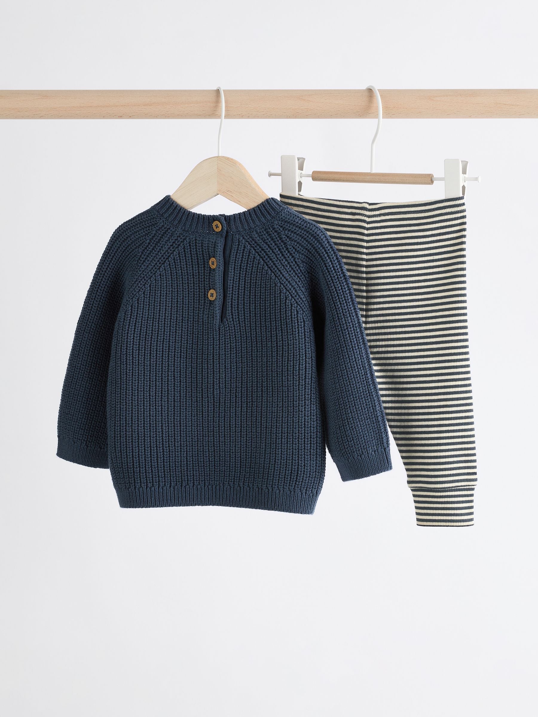 Blue Baby Knitted Jumper and Leggings Set (0mths-2yrs) image 5