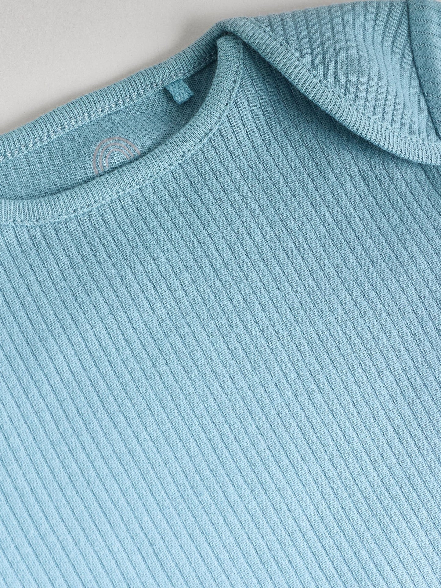 Blue Baby Short Sleeve Bodysuits 5 Pack image 4