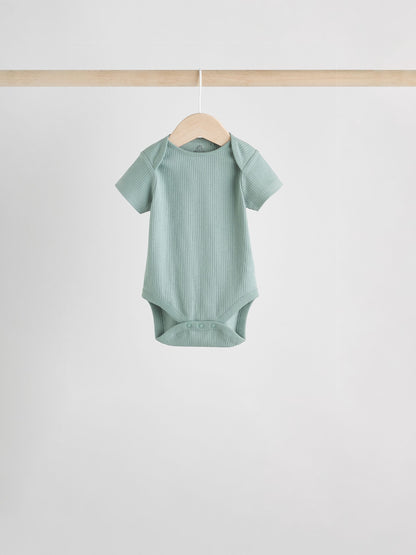 Blue Baby Short Sleeve Bodysuits 5 Pack image 5