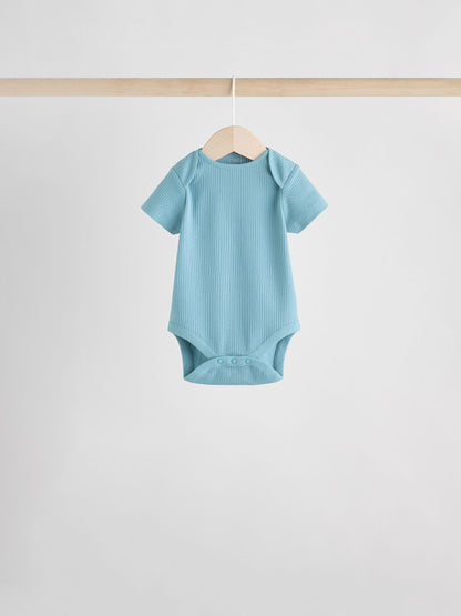 Blue Baby Short Sleeve Bodysuits 5 Pack image 7