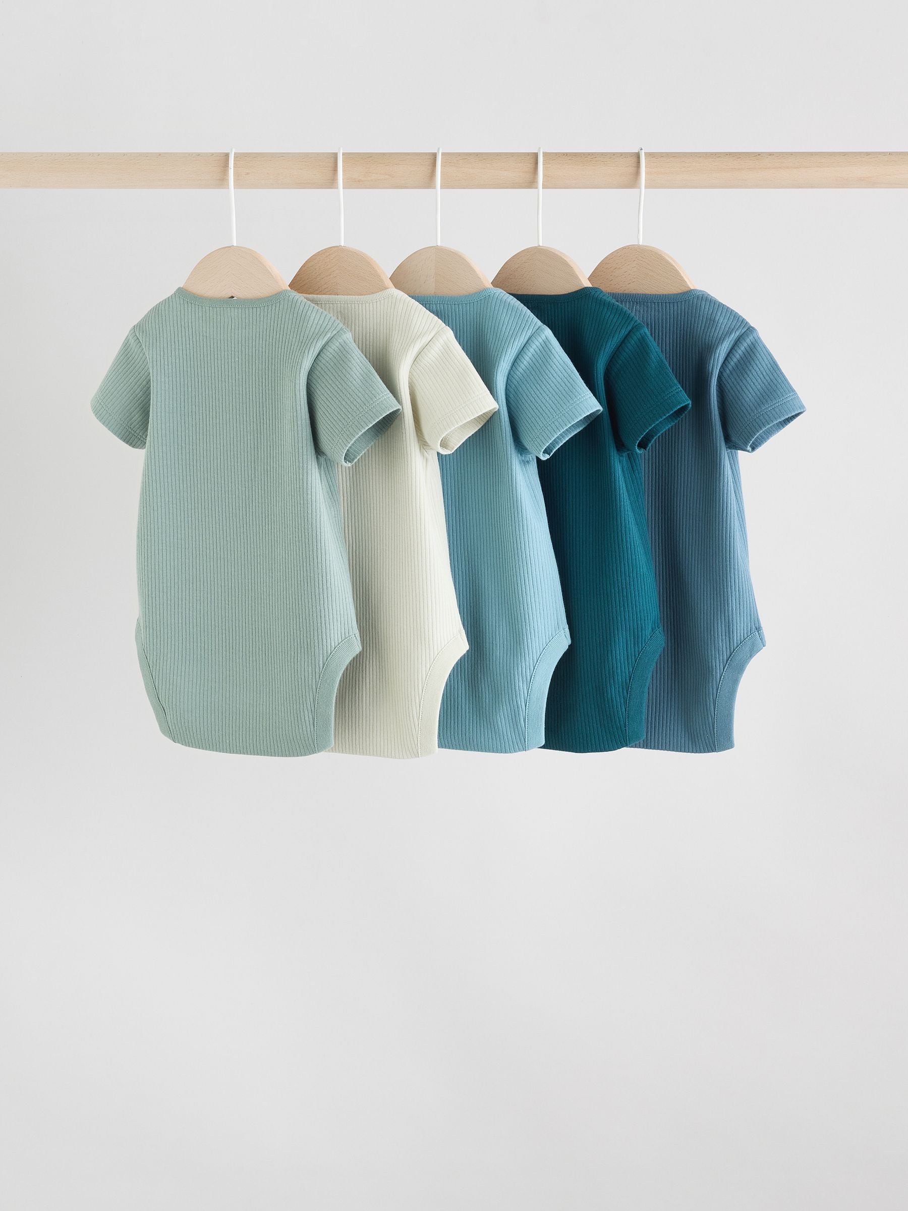 Blue Baby Short Sleeve Bodysuits 5 Pack image 10