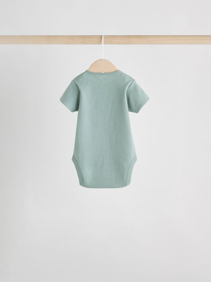Blue Baby Short Sleeve Bodysuits 5 Pack image 8