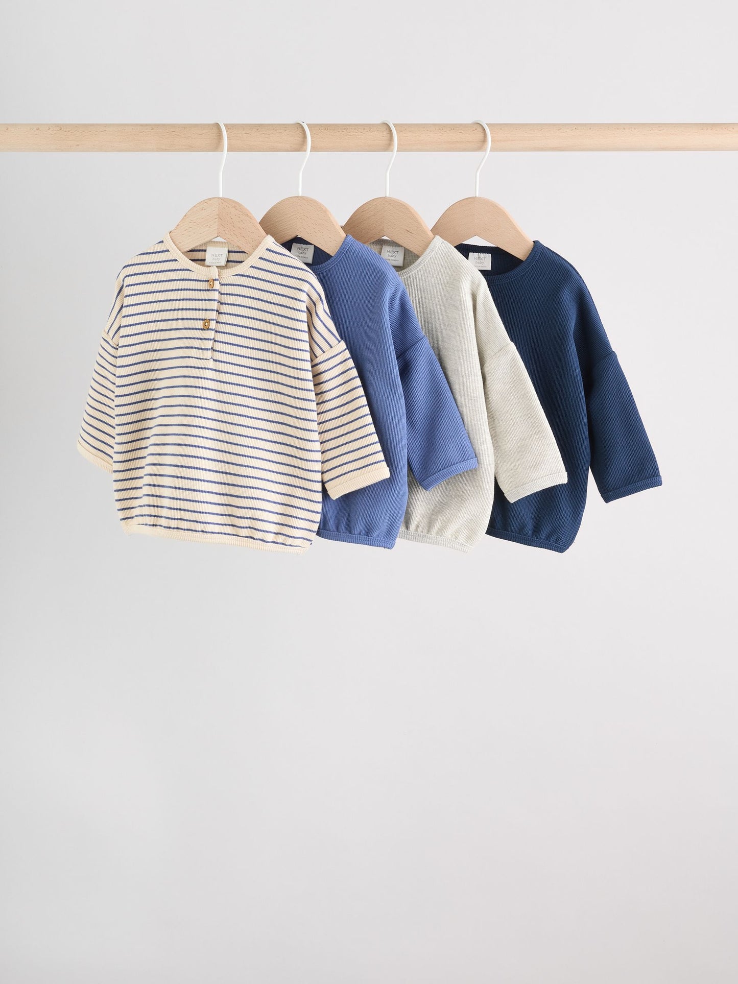 Blue Stripe Baby Long Sleeve T-Shirts 4 Pack (0mths-2yrs) image 3