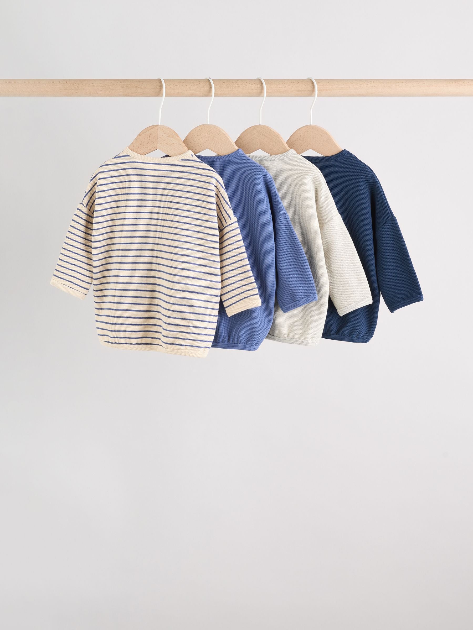 Blue Stripe Baby Long Sleeve T-Shirts 4 Pack (0mths-2yrs) image 4