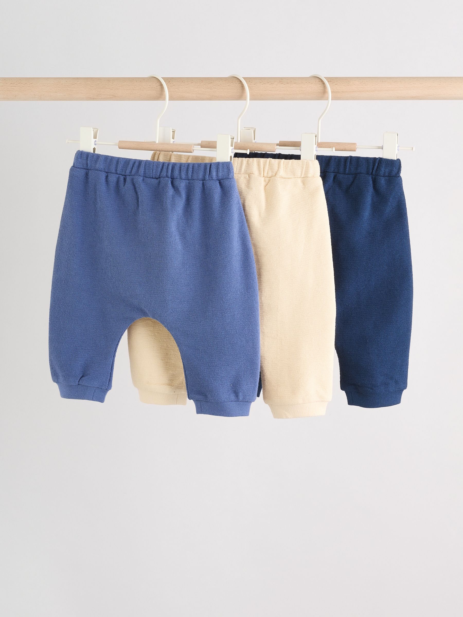 Blue/Neutral Joggers Baby 3 Pack (0mths-2yrs) image 2