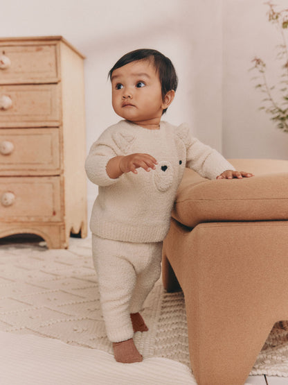 Neutral Bear Baby Knitted Jumper and Leggings Set (0mths-2yrs)