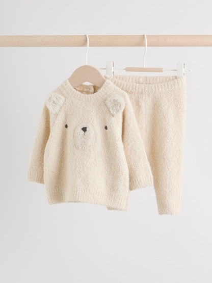 Neutral Bear Baby Knitted Jumper and Leggings Set (0mths-2yrs)