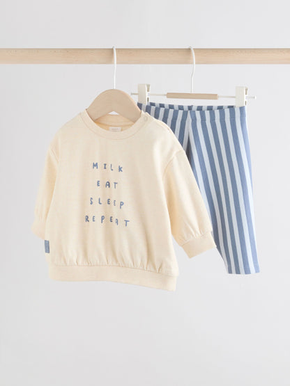 Blue Milk Club Baby Sweatshirt and Leggings Set (0mths-3yrs) image 1