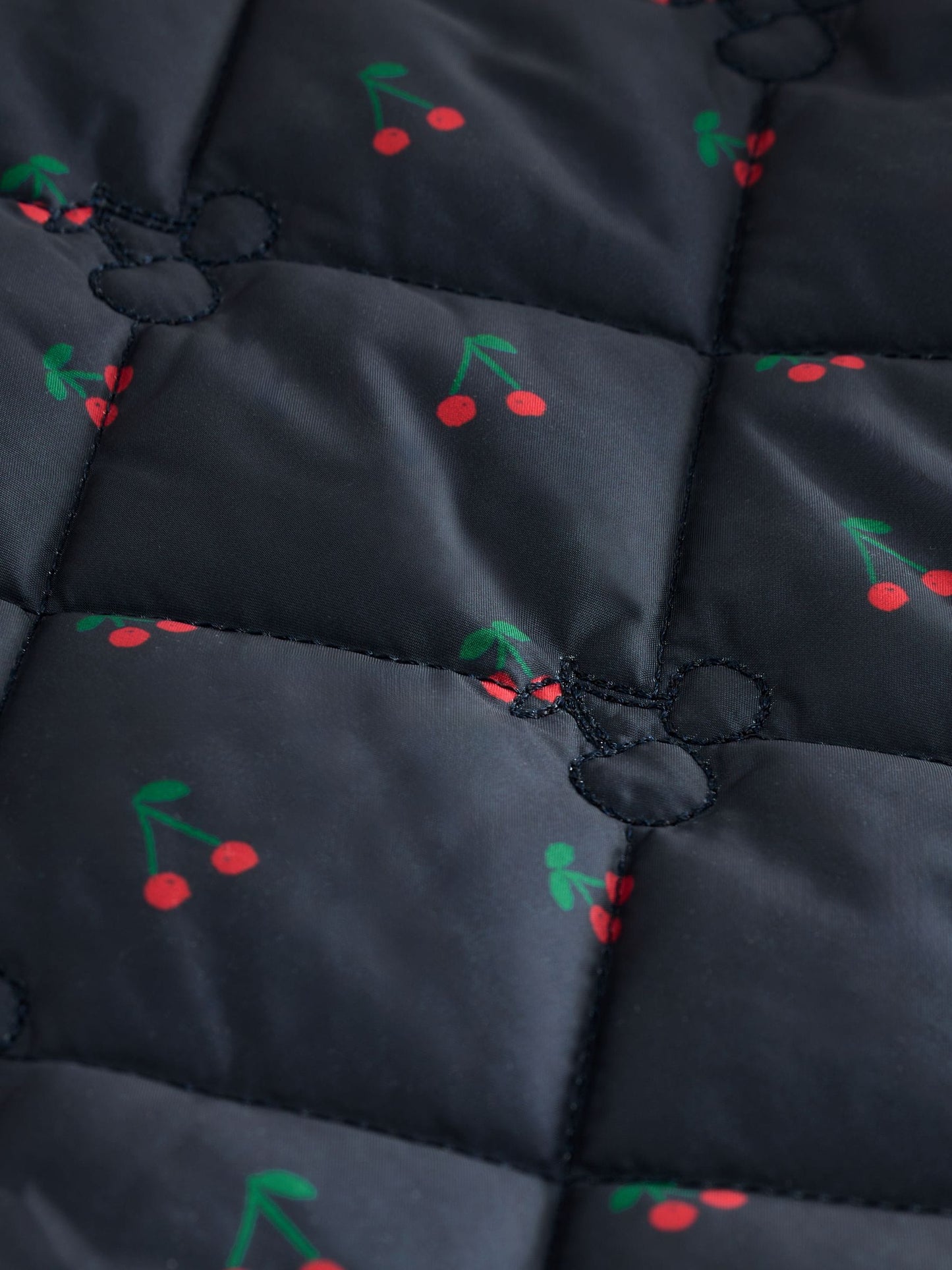 Navy Cherry Shower Resistant Embroidered Coat With Collar (3mths-7yrs)