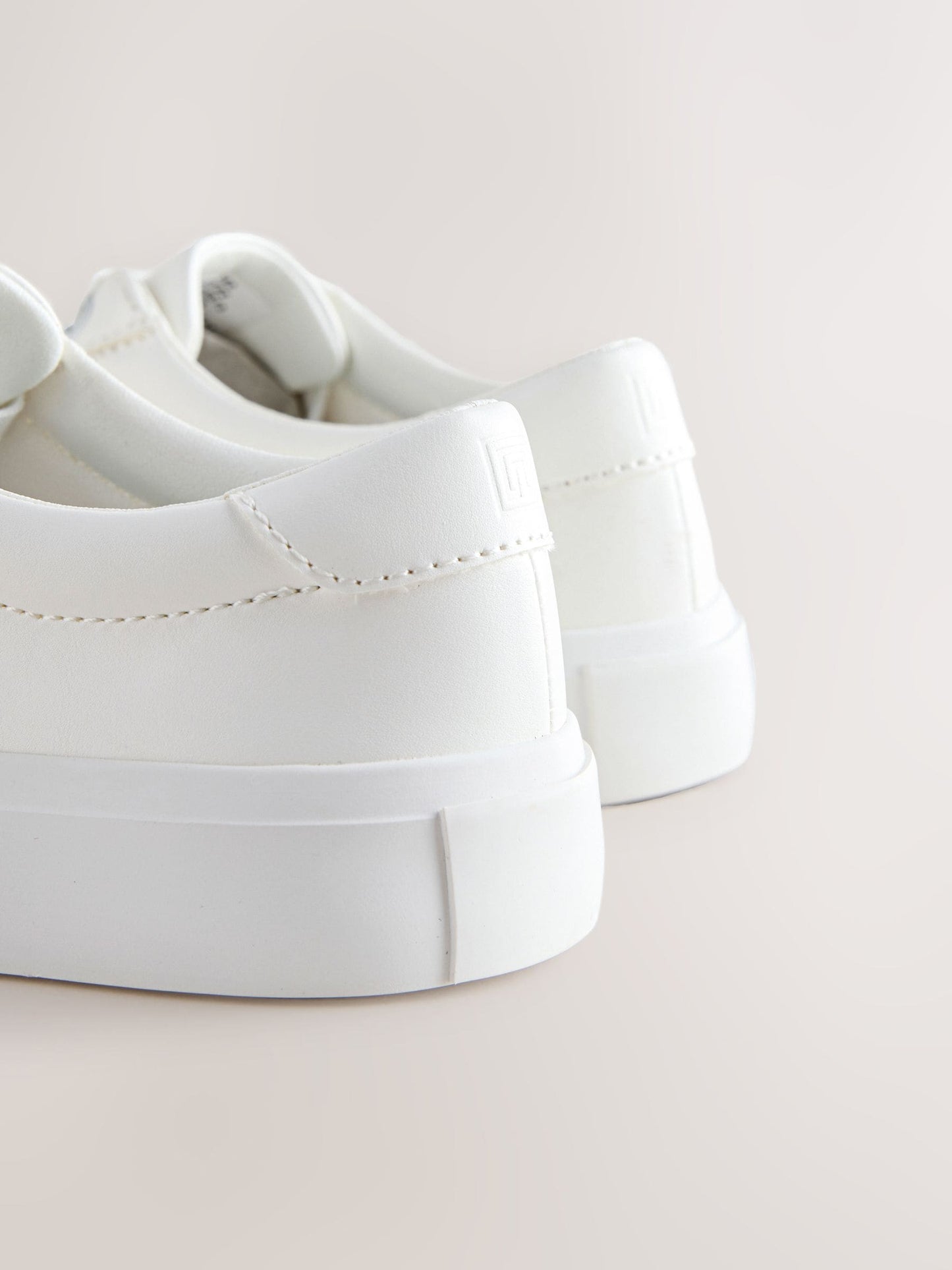 White Wide Fit (G) Lace-Up Smart Trainers image 3