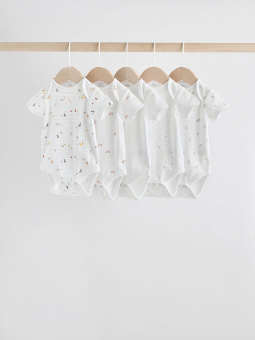 Dsiney Kidz - White Character 5 Pack Baby Short Sleeve Bodysuits image 1