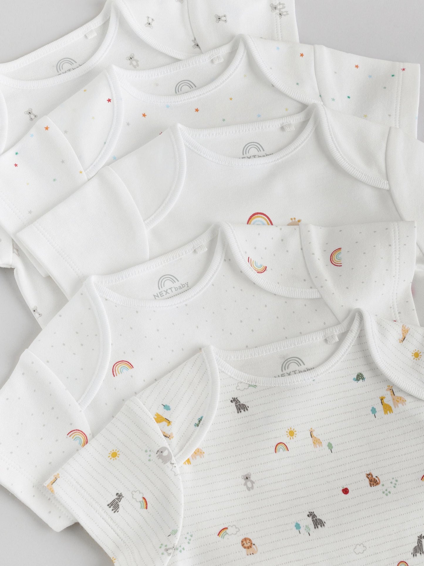 White Character 5 Pack Baby Short Sleeve Bodysuits image 10