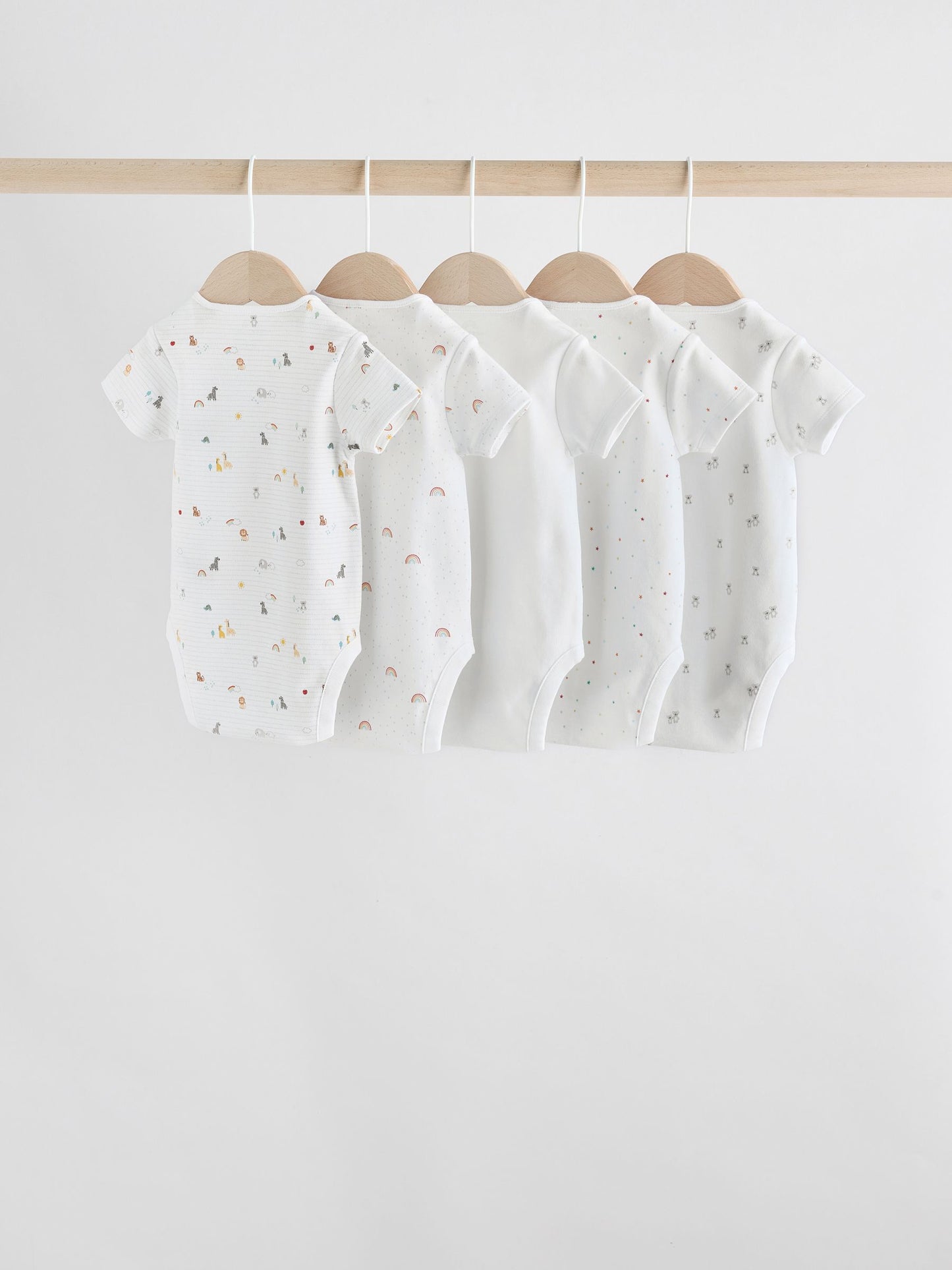 White Character 5 Pack Baby Short Sleeve Bodysuits image 7
