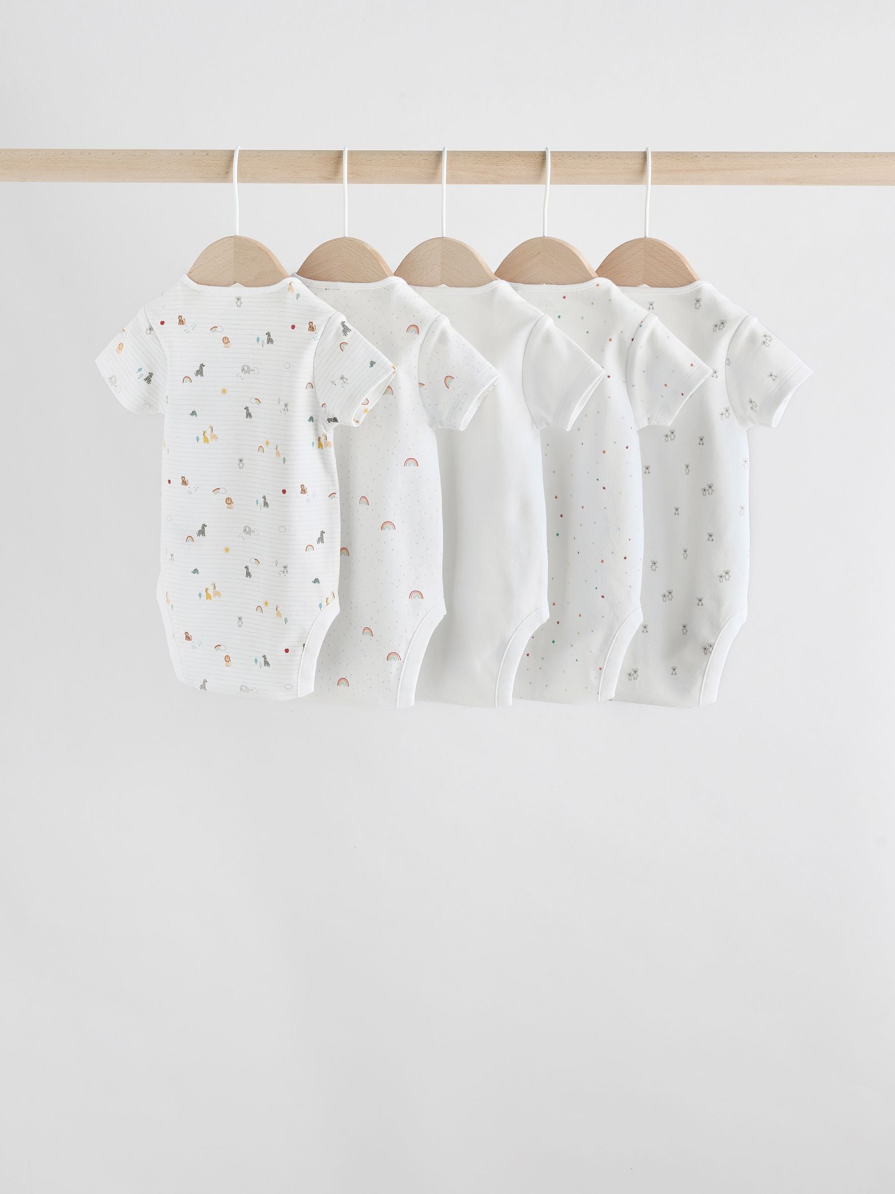 White Character 5 Pack Baby Short Sleeve Bodysuits image 7
