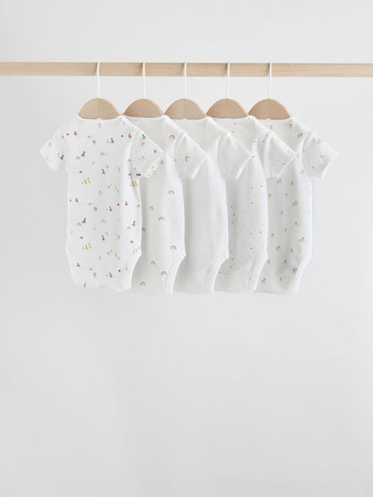 White Character 5 Pack Baby Short Sleeve Bodysuits image 7