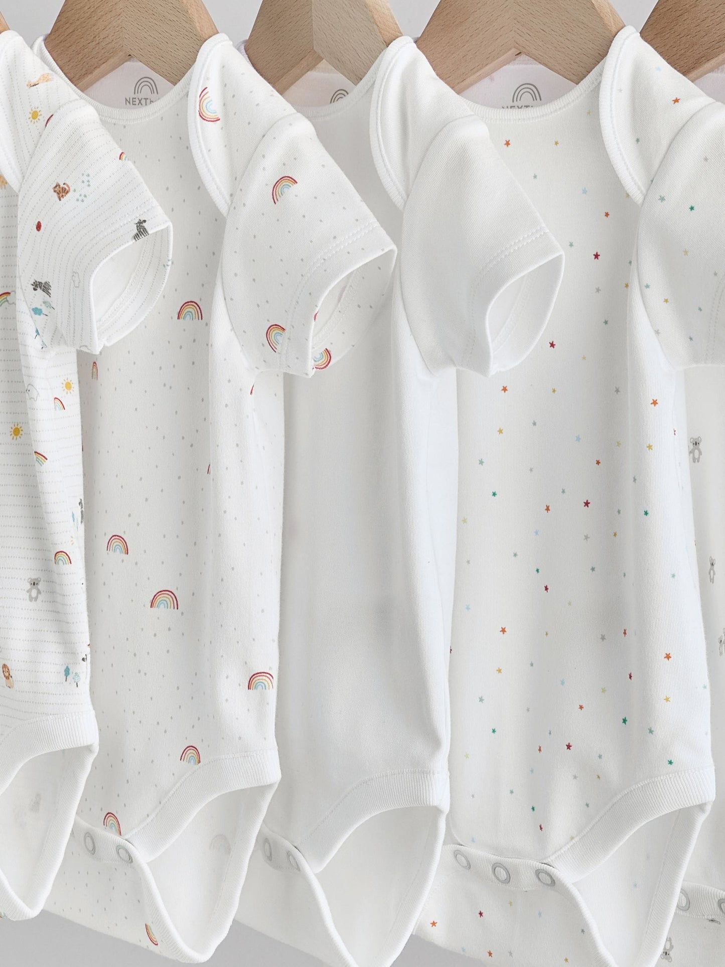 White Character 5 Pack Baby Short Sleeve Bodysuits image 9