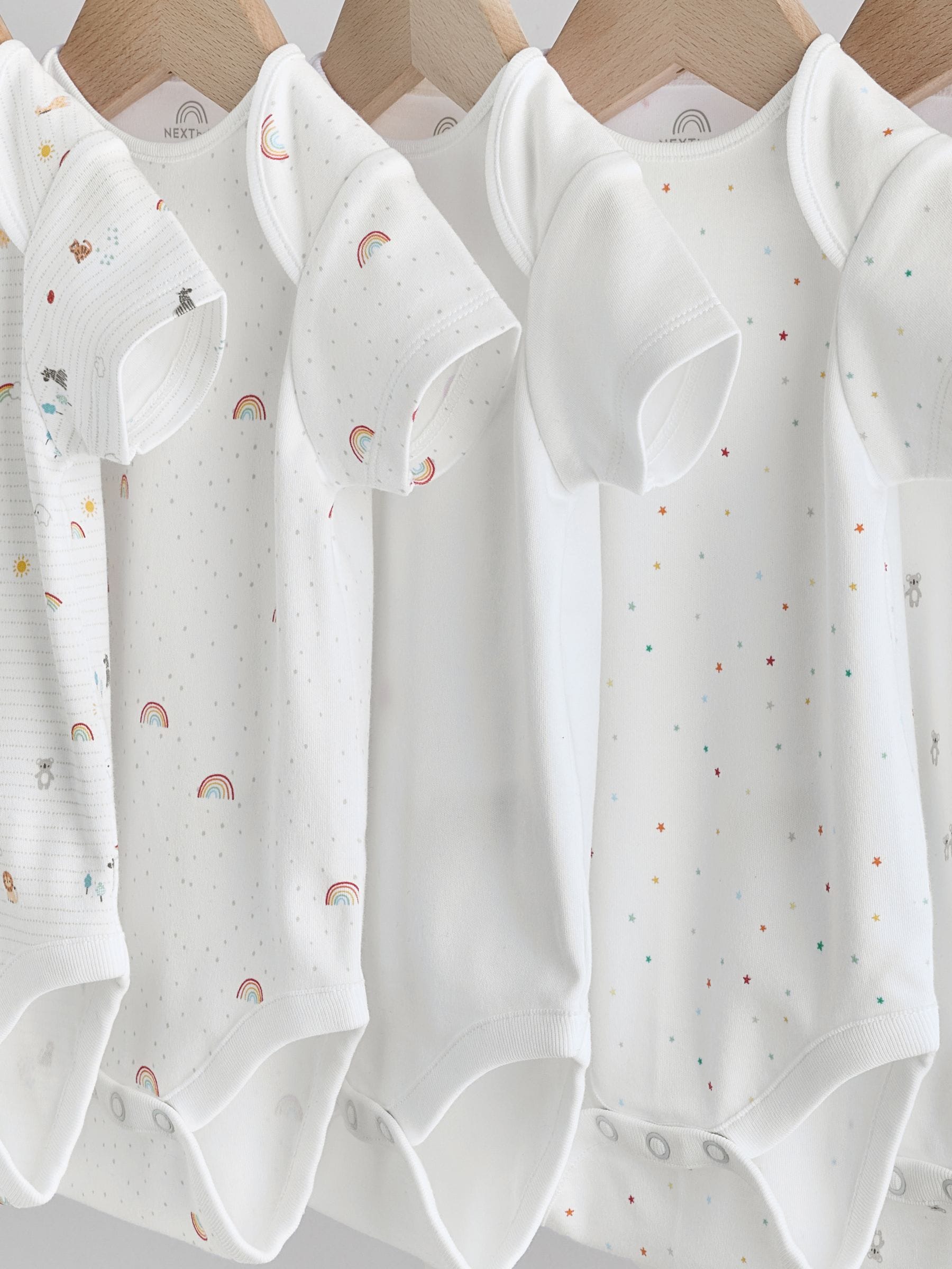 White Character 5 Pack Baby Short Sleeve Bodysuits image 9