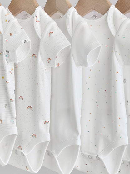 White Character 5 Pack Baby Short Sleeve Bodysuits image 9