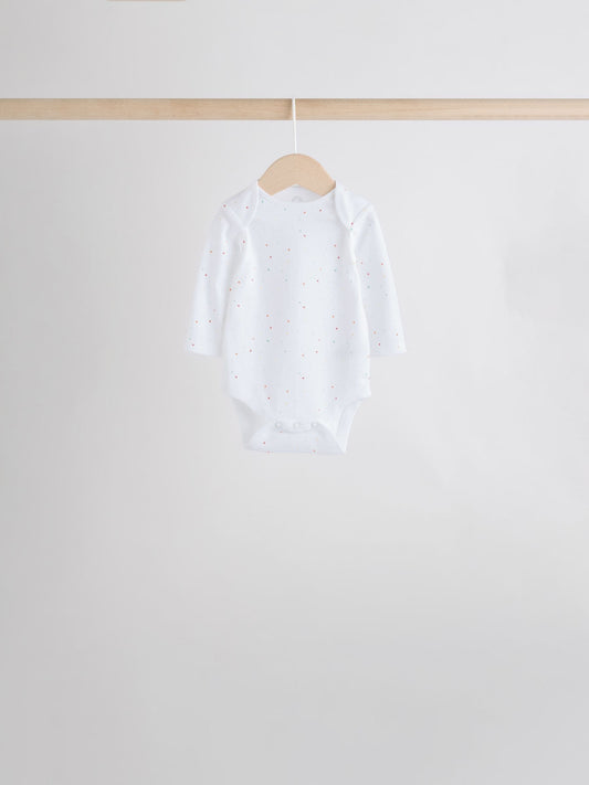 White Character 7 Pack Long Sleeve 100% Cotton Baby Bodysuits image 3