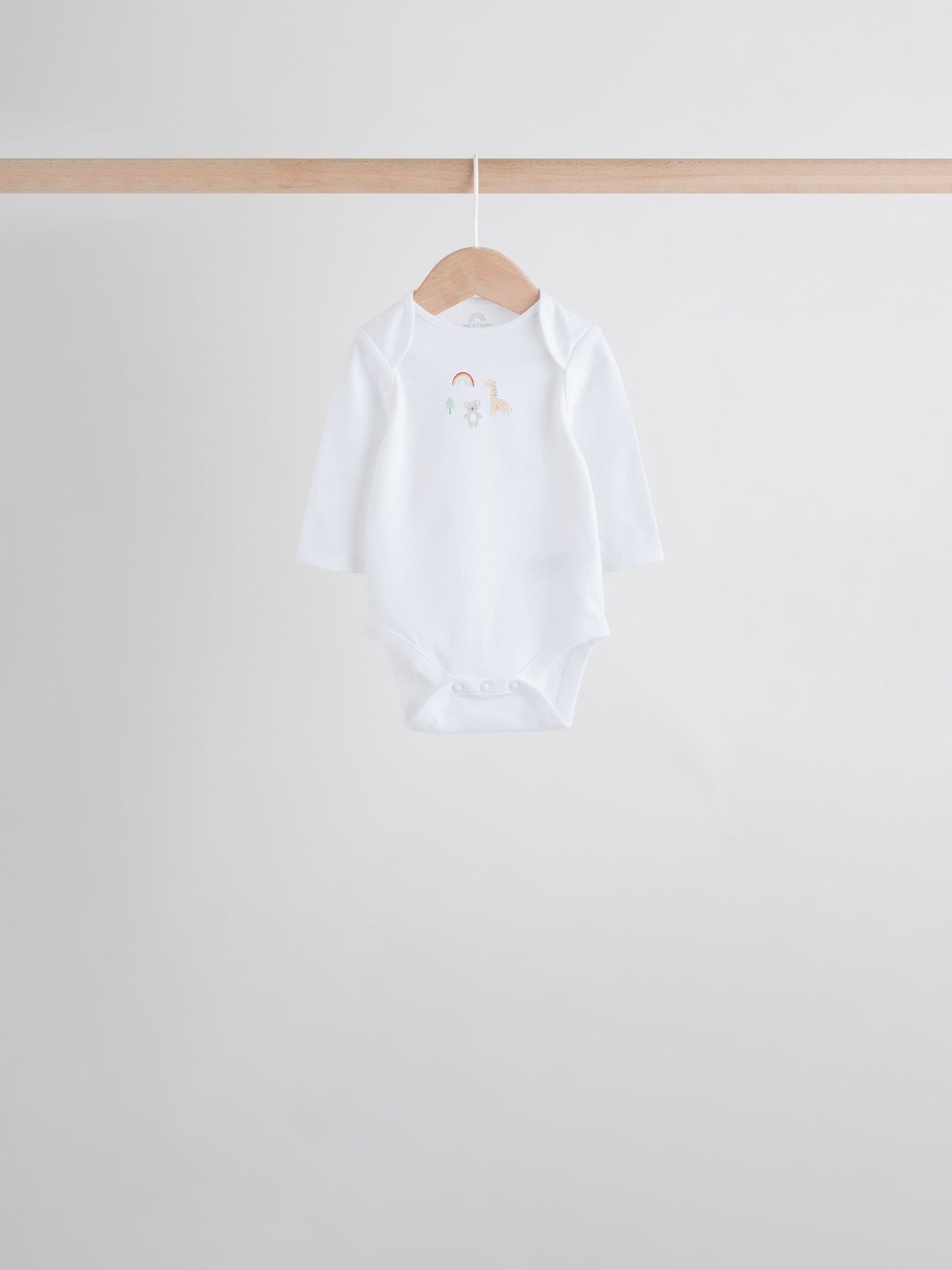 White Character 7 Pack Long Sleeve 100% Cotton Baby Bodysuits image 3