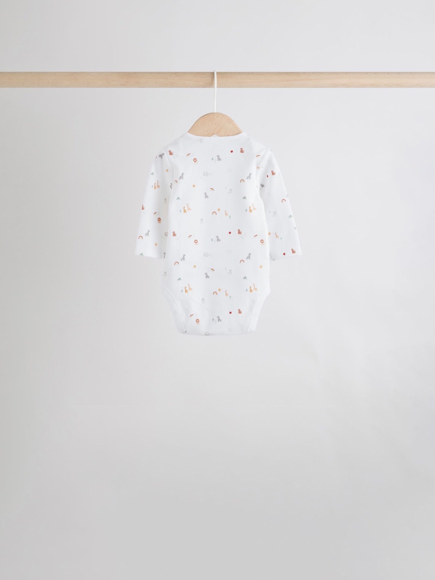 White Character 7 Pack Long Sleeve 100% Cotton Baby Bodysuits image 5