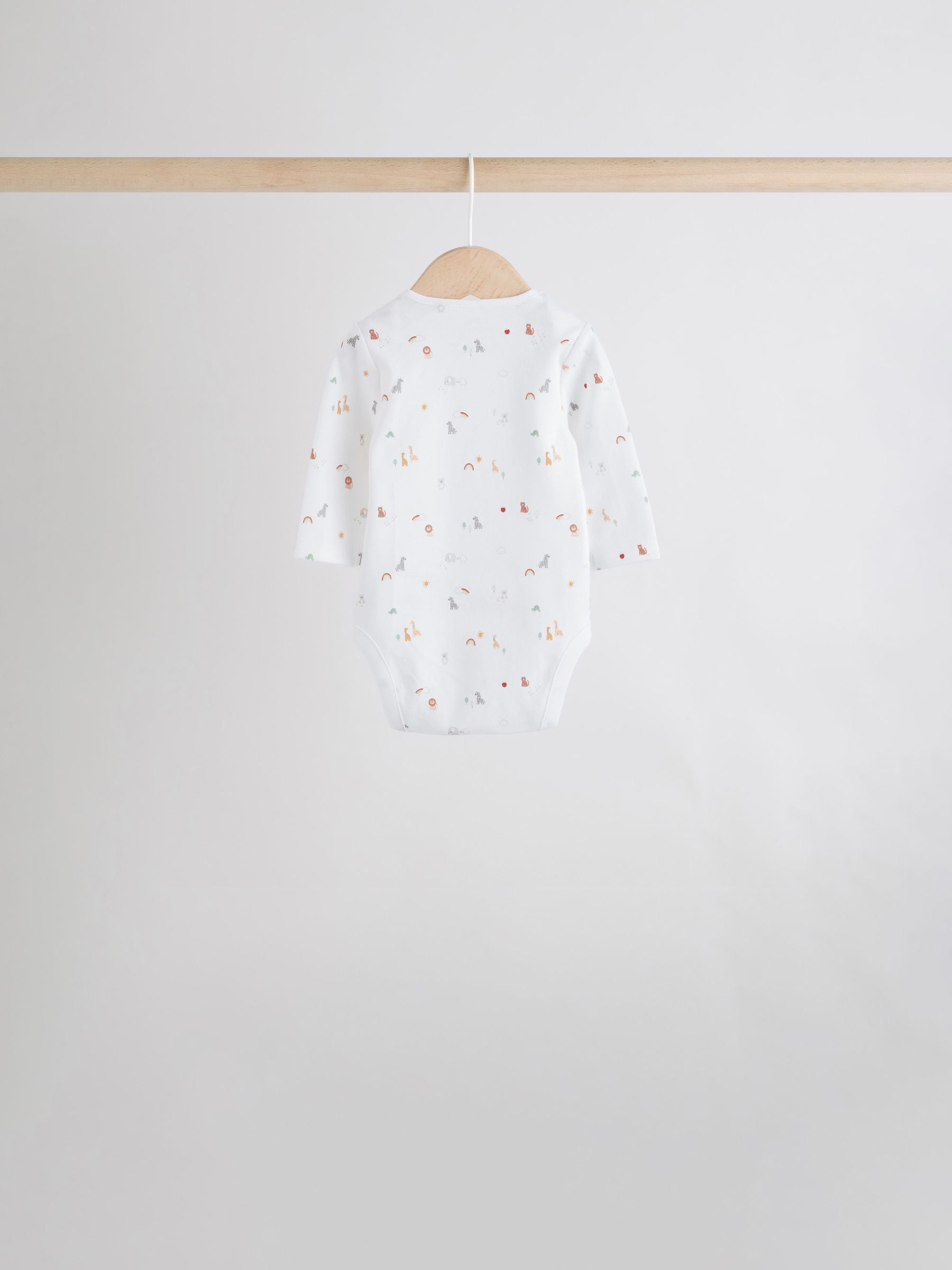 White Character 7 Pack Long Sleeve 100% Cotton Baby Bodysuits image 5
