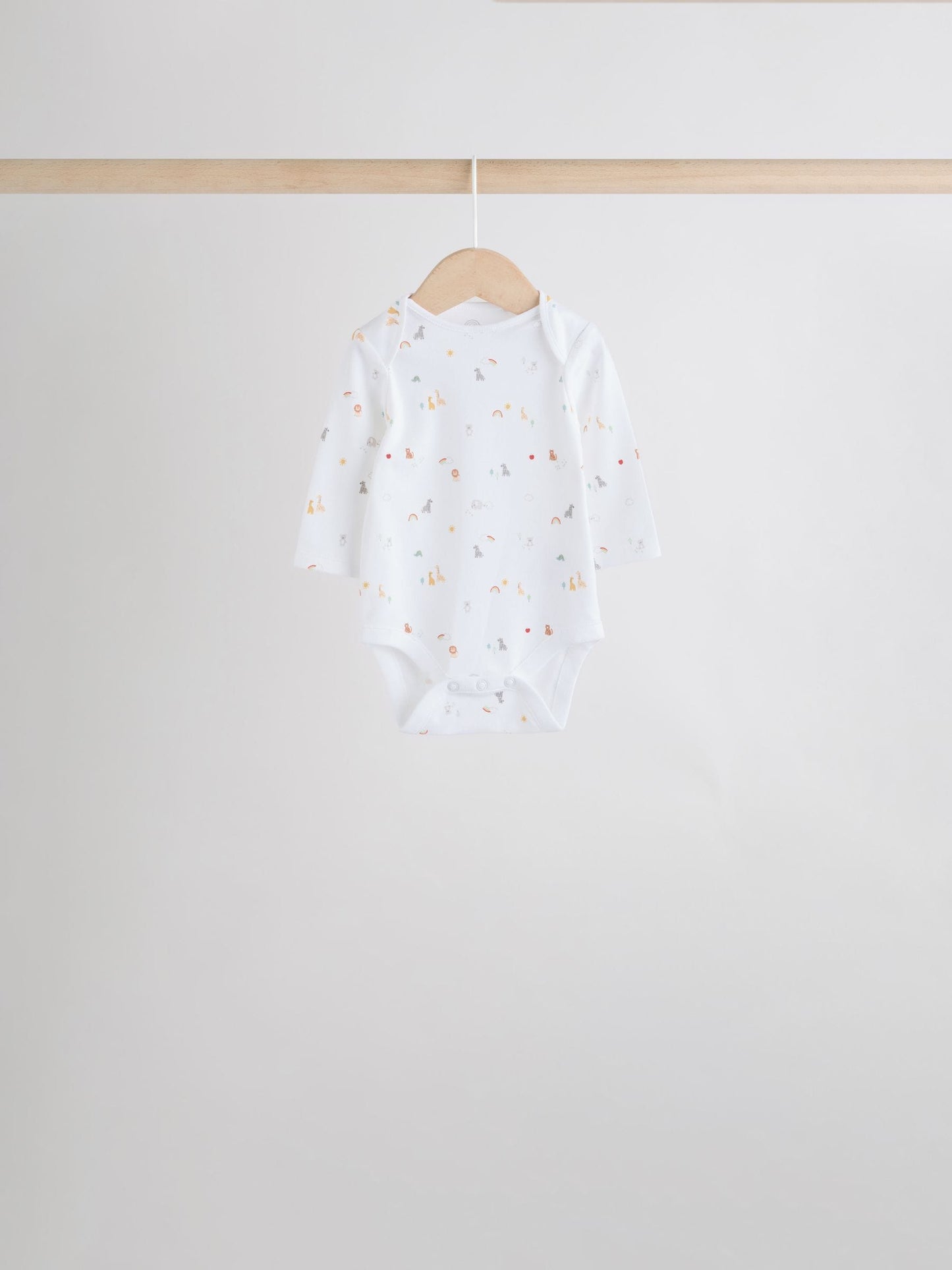 White Character 7 Pack Long Sleeve 100% Cotton Baby Bodysuits image 6