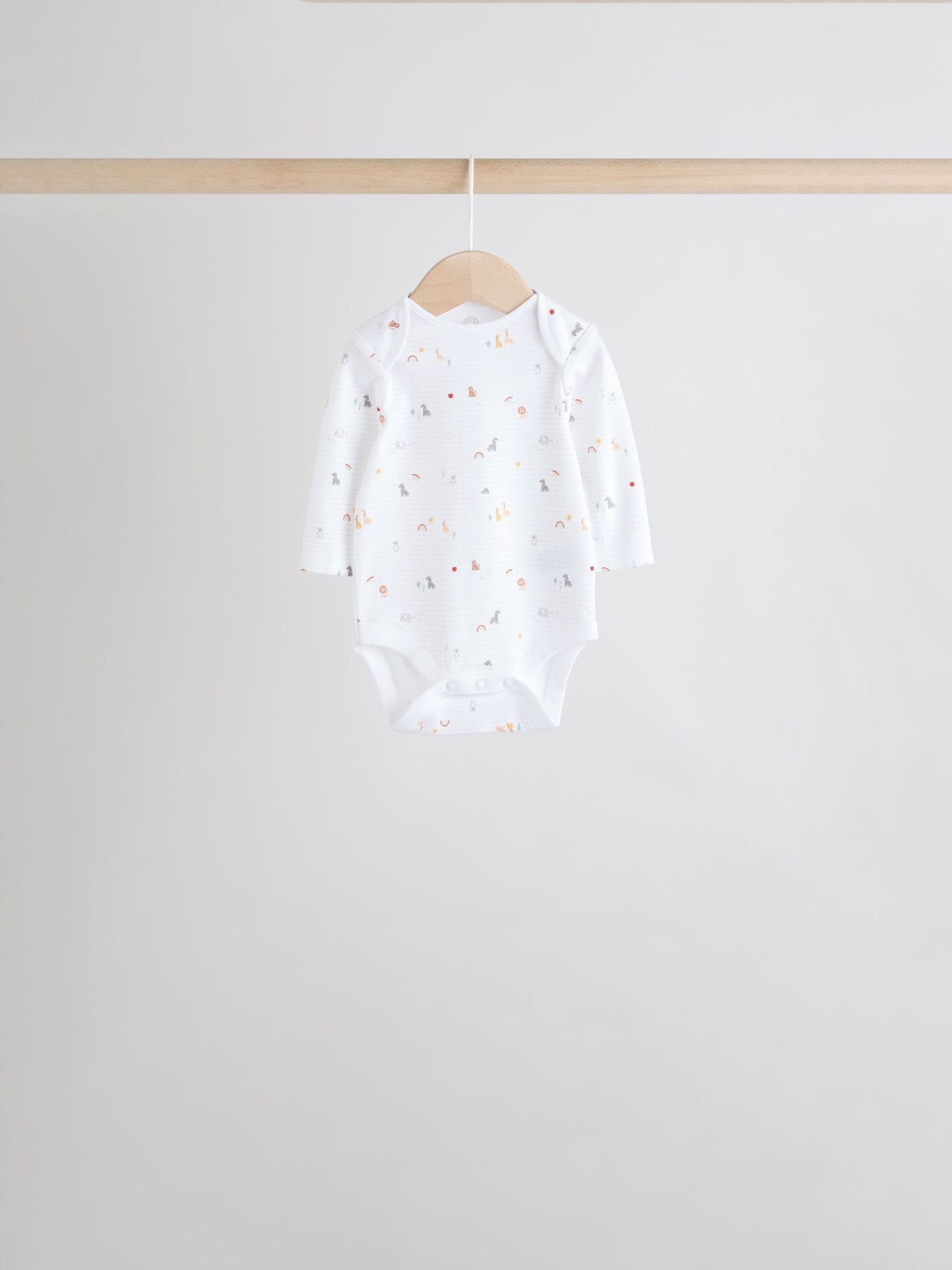 White Character 7 Pack Long Sleeve 100% Cotton Baby Bodysuits image 7
