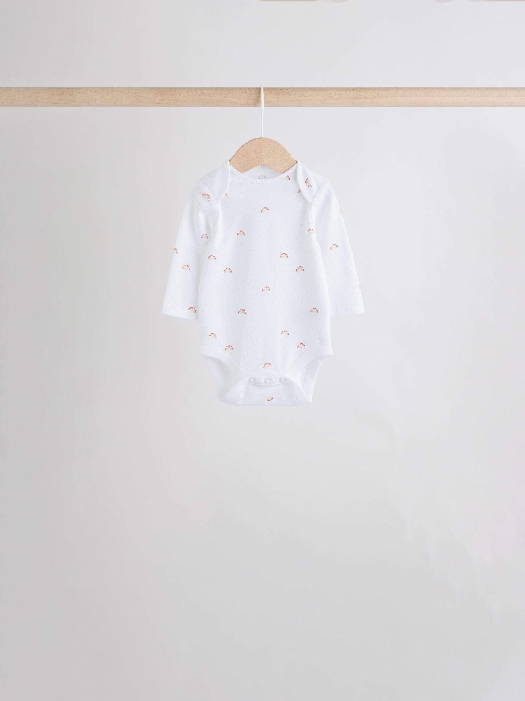 White Character 7 Pack Long Sleeve 100% Cotton Baby Bodysuits image 8