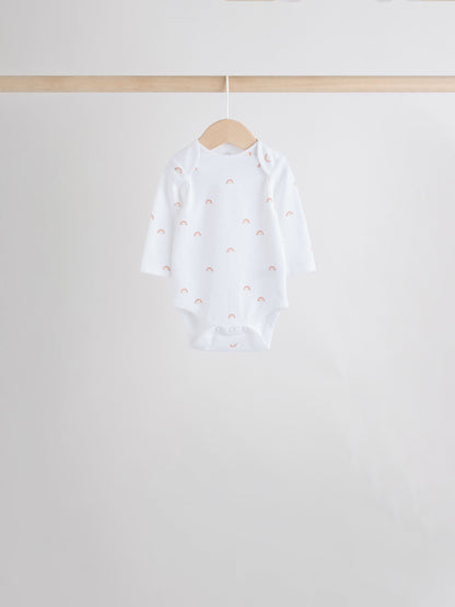 White Character 7 Pack Long Sleeve 100% Cotton Baby Bodysuits image 8