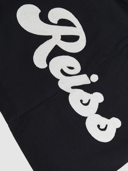 Dsiney Kidz - Reiss Navy Freddie 9-13 yrs Cotton Script-Logo Oversized T-Shirt image 4