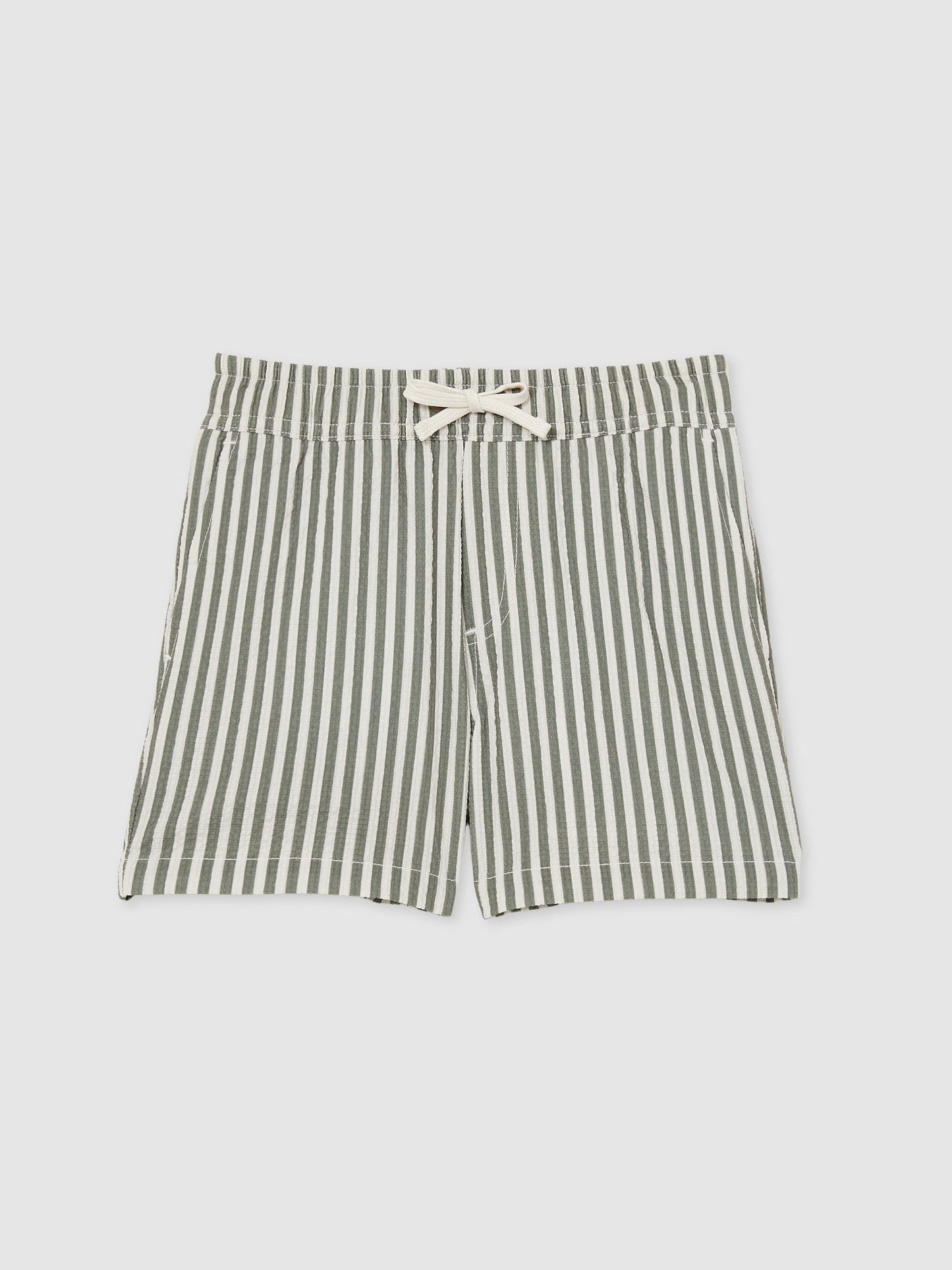 Reiss Sage/White Bay 13-14 yrs Seersucker Striped Swim Shorts image 1