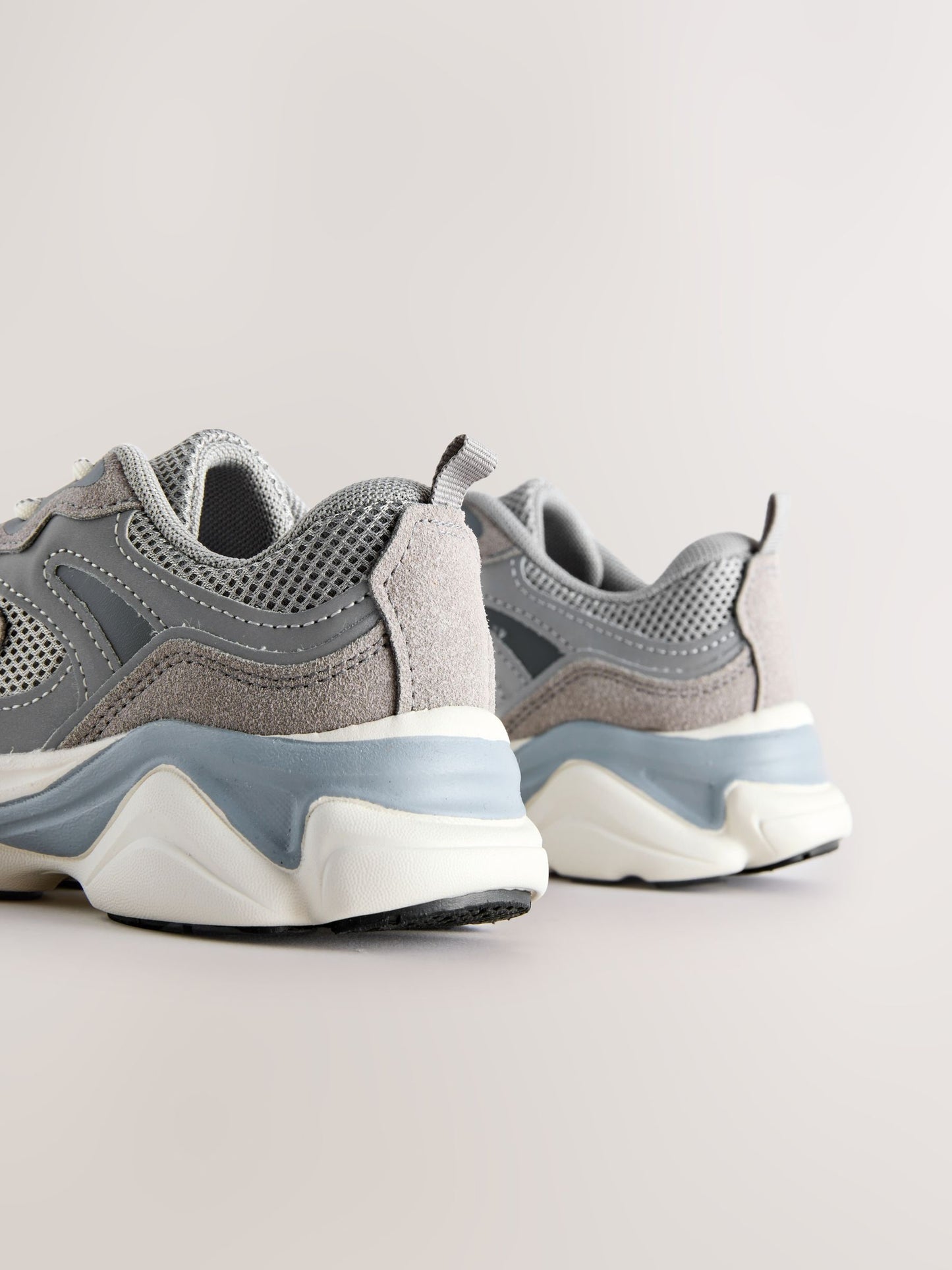 Grey Lace Up Trainers image 3