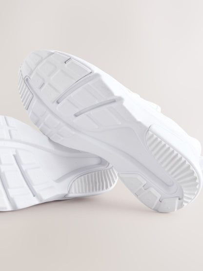 White Standard Fit (F) Elastic Lace Trainers image 5