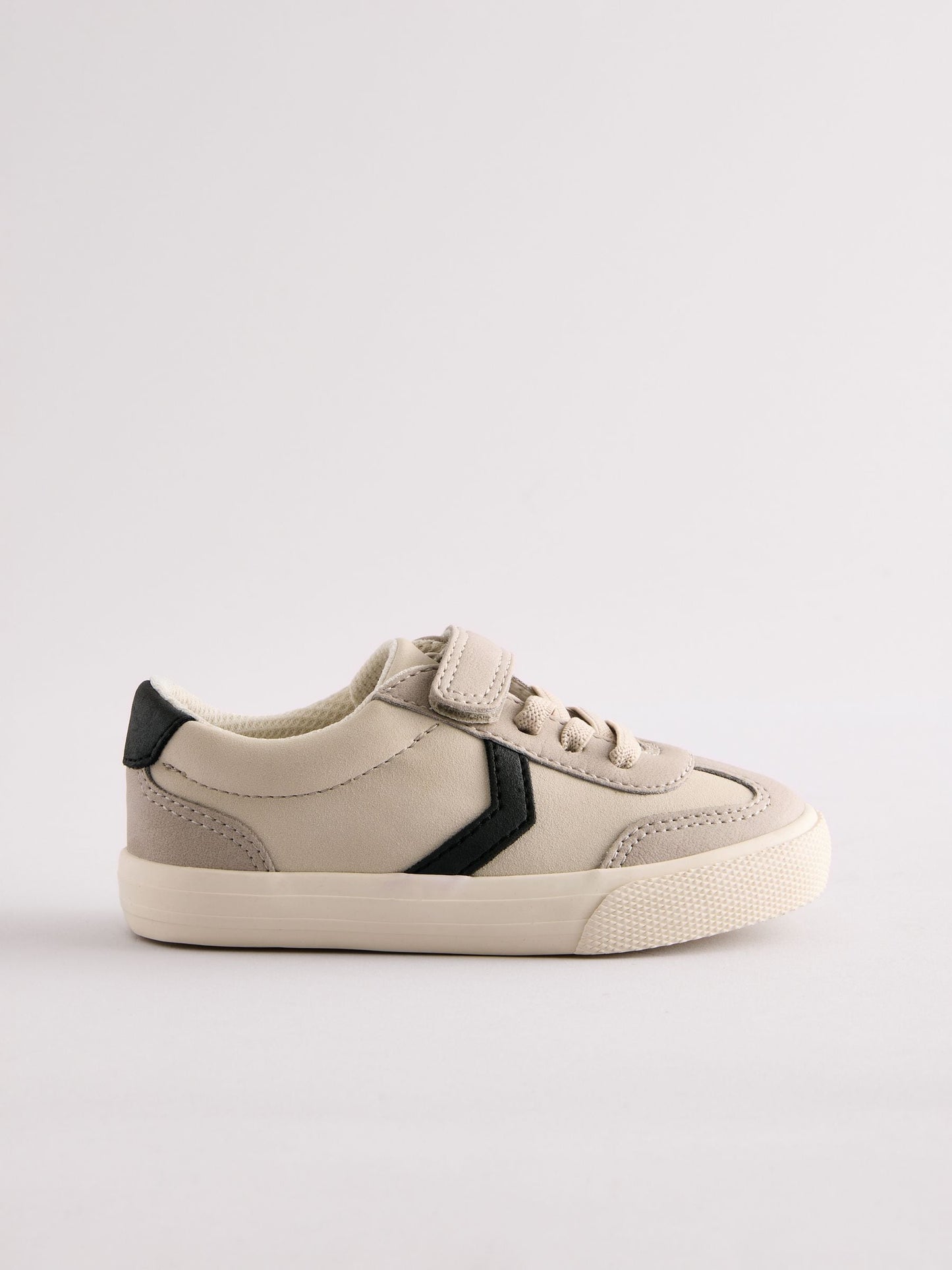 Grey Wide Fit (G) Touch Fastening Elastic Lace Trainers image 3