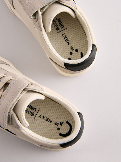 Grey Wide Fit (G) Touch Fastening Elastic Lace Trainers image 6