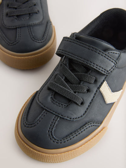 Black Wide Fit (G) Touch Fastening Elastic Lace Trainers image 5