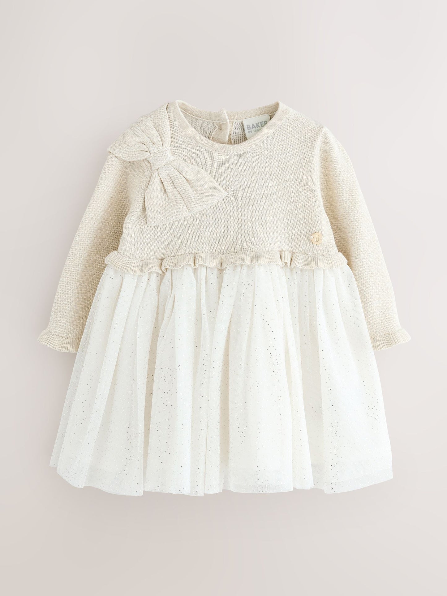 Baker by Ted Baker Knitted Glitter Mesh Mockable Dress
