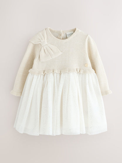 Baker by Ted Baker Knitted Glitter Mesh Mockable Dress