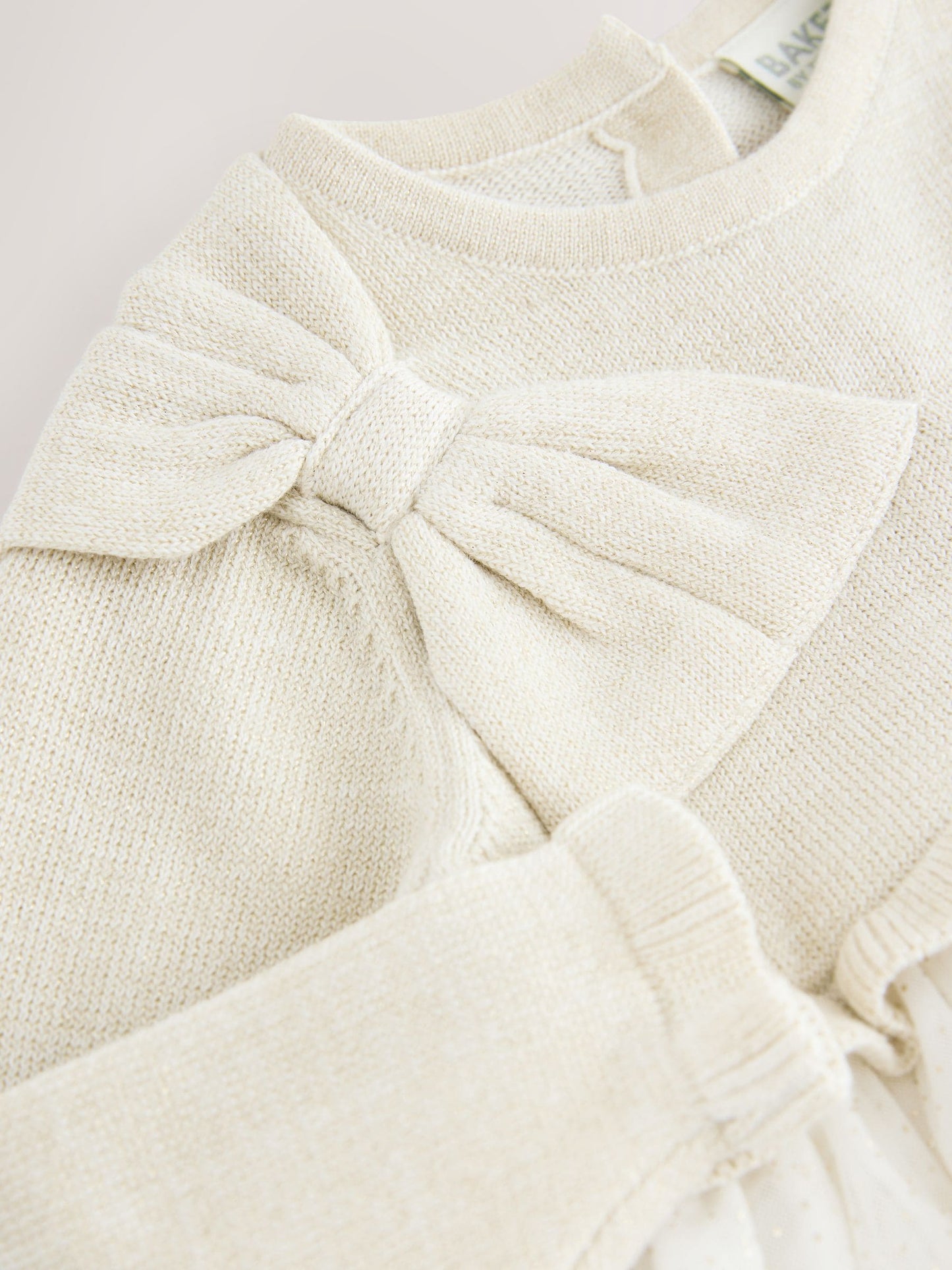 Baker by Ted Baker Knitted Glitter Mesh Mockable Dress