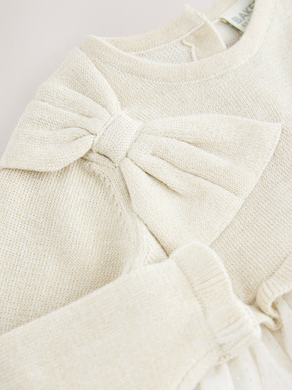 Baker by Ted Baker Knitted Glitter Mesh Mockable Dress