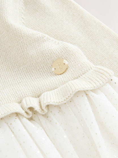 Baker by Ted Baker Knitted Glitter Mesh Mockable Dress