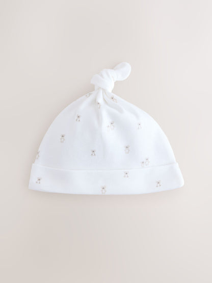 White Baby Tie Top Hats 3 Pack (0-12mths) image 2