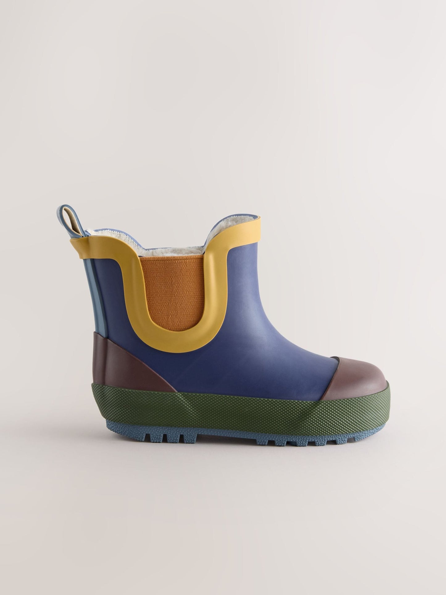 Navy Colourblock Warm Lined Ankle Wellies image 5