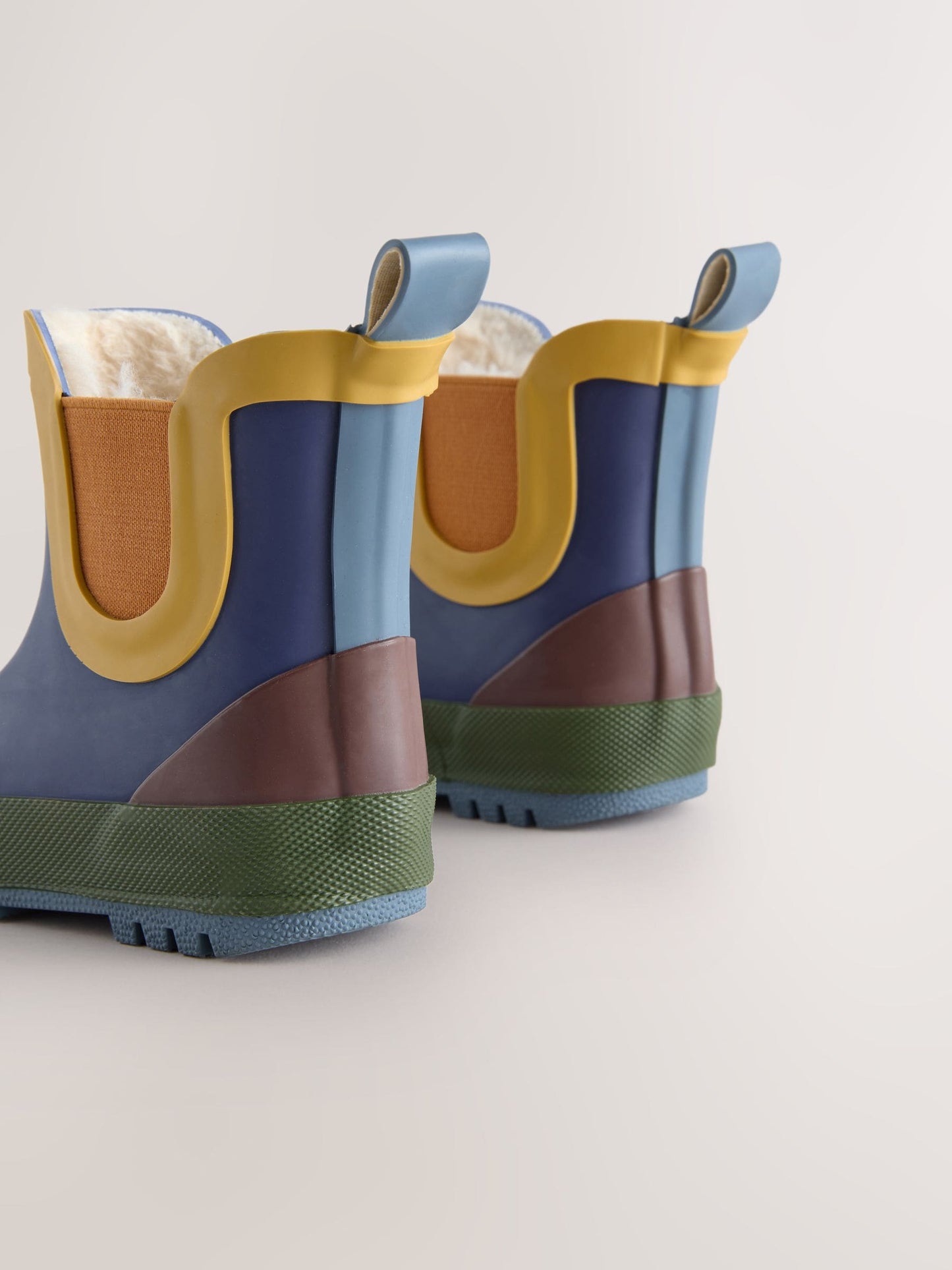 Navy Colourblock Warm Lined Ankle Wellies image 6